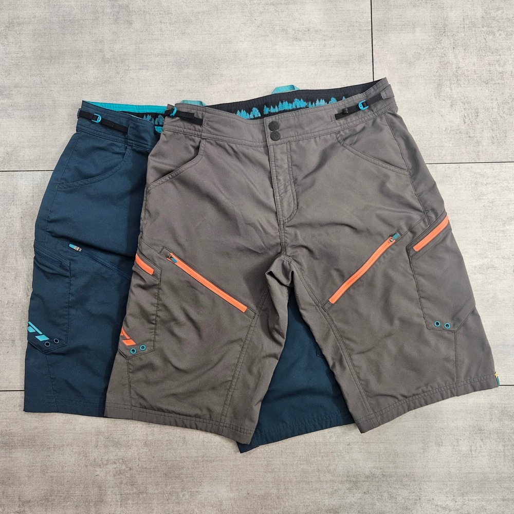 Yeti Mens Mountain Bike Shorts Bundle 2 Pairs Teal Grey MTB Trail Cycling 32